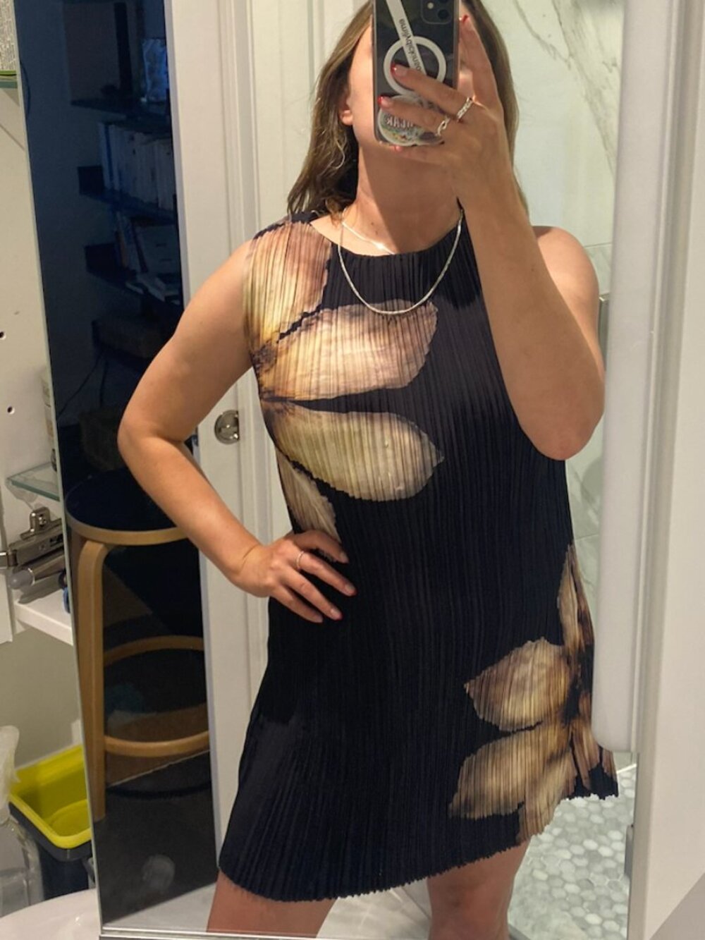 NWT Pleated Floral Mini Dress